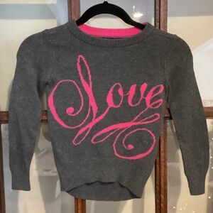 GAP Gray Sweater with Pink Script